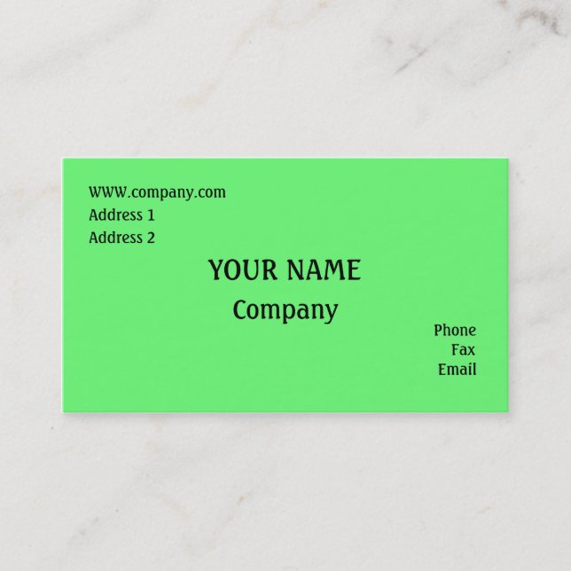 Carte De Visite Vert (Devant)