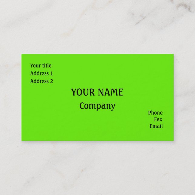 Carte De Visite Vert (Devant)