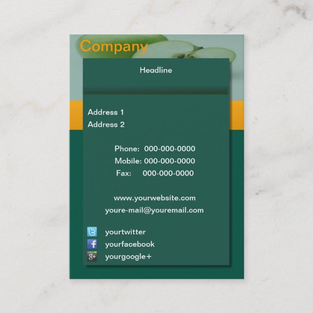 Carte de visite vert Apple (Devant)