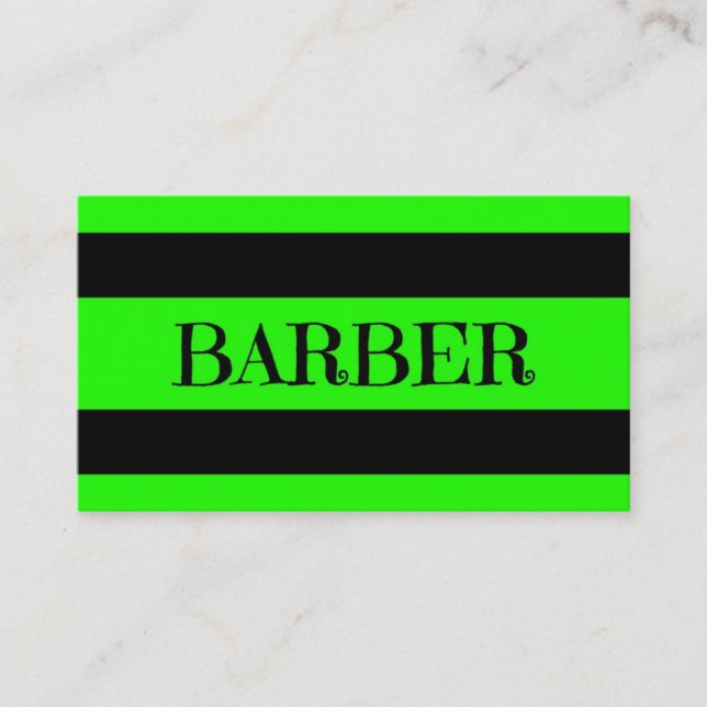 Carte de visite vert Barber Neon (Devant)