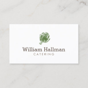 Carte De Visite Vert/blanc de logo de restauration d'impression