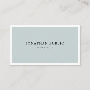 Carte De Visite Vert bleu moderne minimaliste Élégant Simple Plain