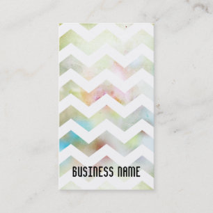 Carte de visite vert-bleu rose grunge de Chevron