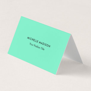 Carte De Visite Vert bleu vert minimaliste tendance