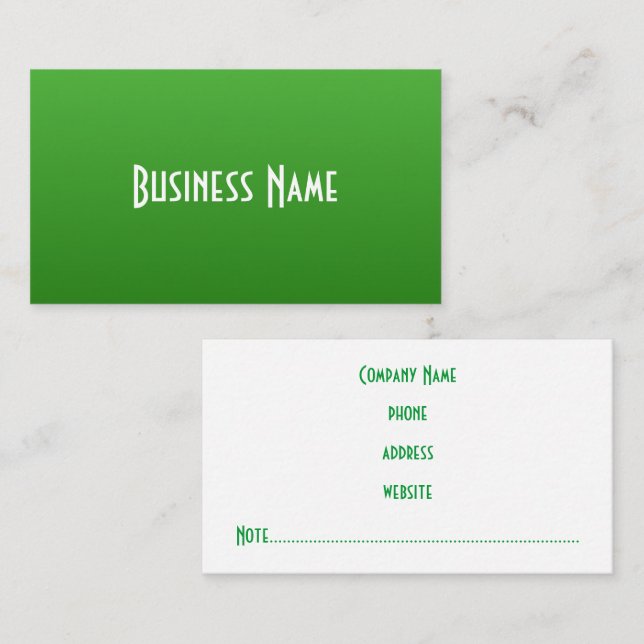 Carte de visite vert brillant professionnel (Devant / Derrière)