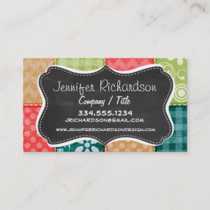 Carte De Visite Vert chaux mignonne, turquoise et rouge écarlate