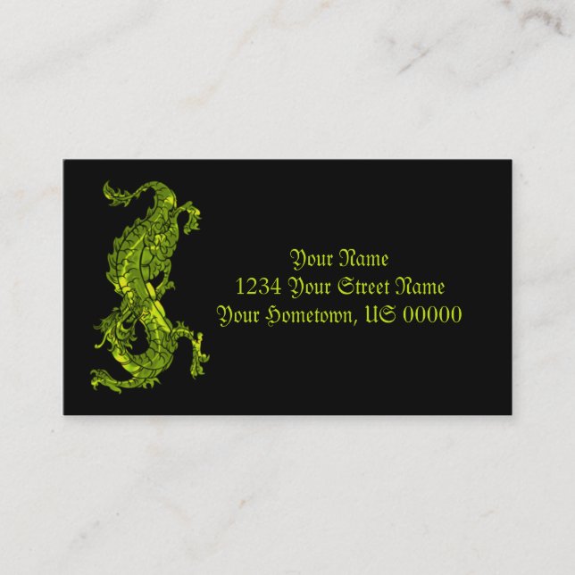 Carte de visite vert clair de dragon (Devant)