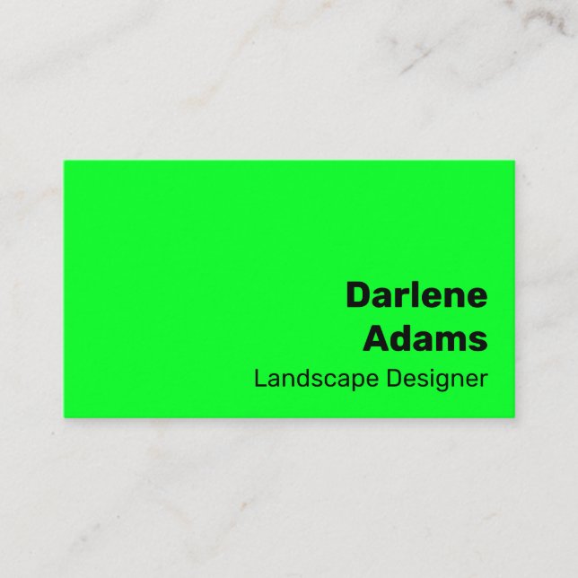 Carte De Visite Vert clair simple Gras Moderne Vibrant (Devant)