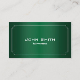 Carte de visite vert classique de scénariste