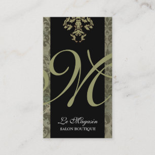 Carte De Visite vert d'argent du monogramme 311-Marley
