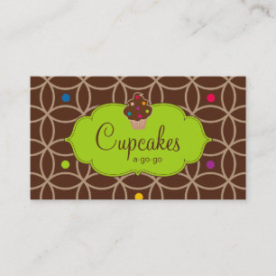 Carte De Visite Vert de chaux moderne de chocolat de points de