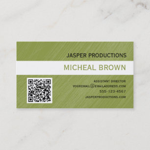 Carte de visite vert de code de QR