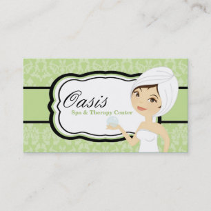 Carte de visite vert de massage de thérapie de sp