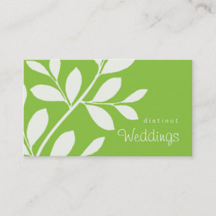 Carte De Visite Vert de wedding planner de branche d'arbre de