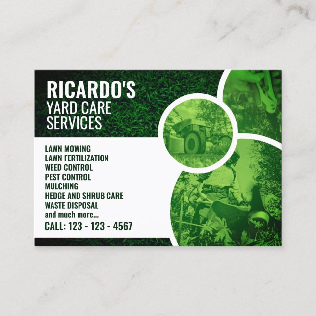 Carte De Visite Vert d'herbe professionnel moderne (Devant)