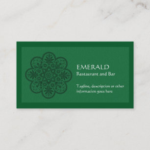 Carte de visite vert d'ornement