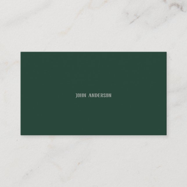 Carte De Visite Vert émeraude moderne professionnel (Devant)