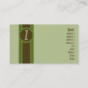 Carte de visite vert et Brown simple