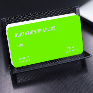 Carte De Visite vert fluorescent - code QR