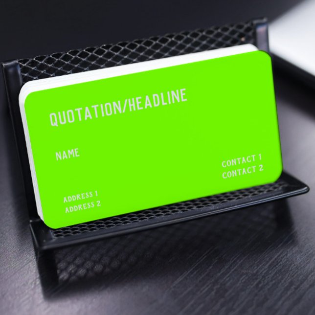 Carte De Visite vert fluorescent - code QR (Créateur téléchargé)