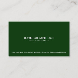 Carte De Visite vert forêt simple