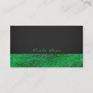 Carte De Visite Vert Lime Moderne Glam Paillettes Élégant Chic