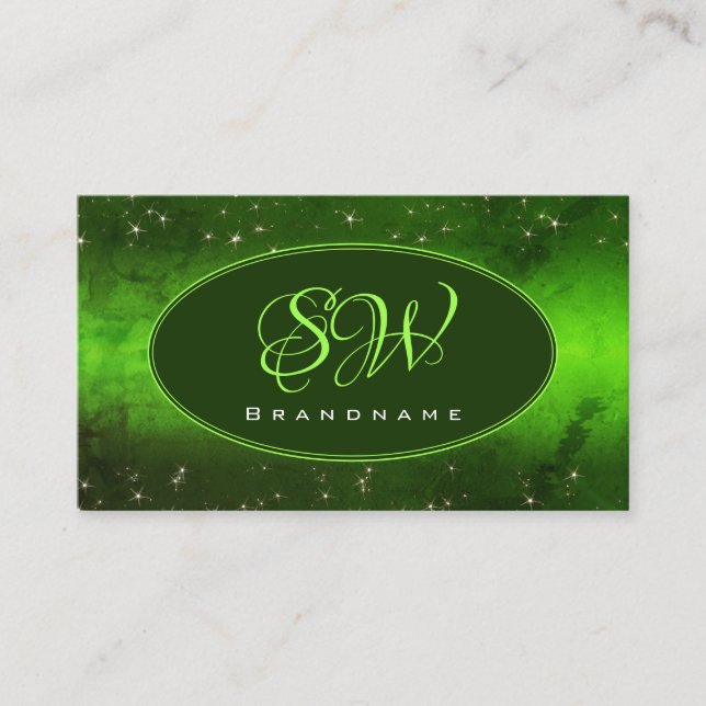 Carte De Visite Vert Marbré Motif mignonne Parties scintillant éto (Devant)