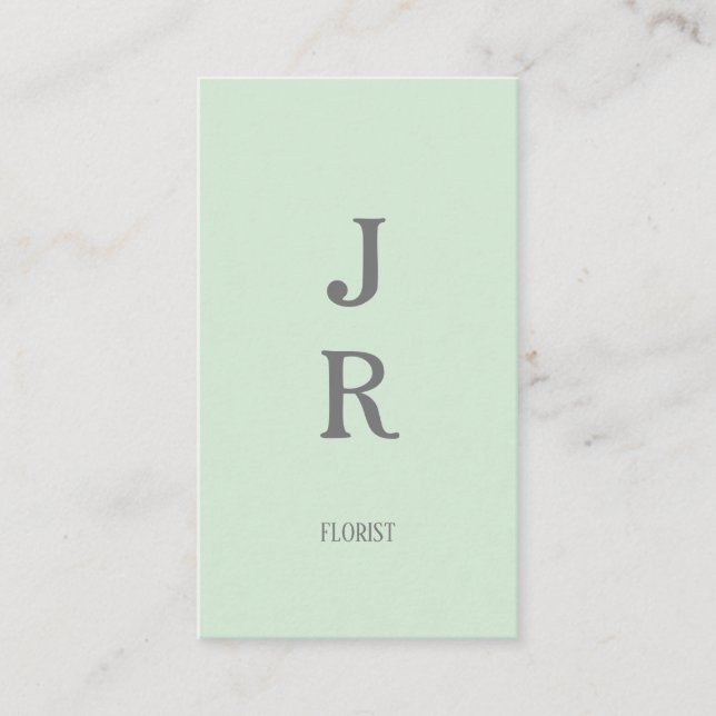 Carte De Visite Vert menthe minimaliste (Devant)