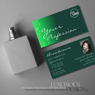 Carte De Visite Vert moderne avec Parties scintillant Stars Logo e