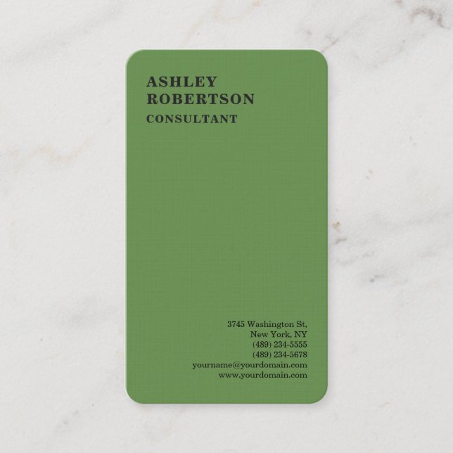 Carte De Visite Vert moderne professionnel élégant Trend minimalis (Devant)