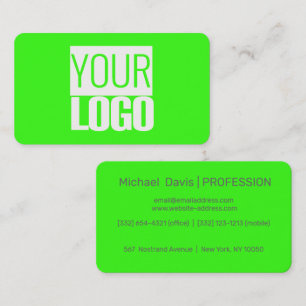 Carte De Visite vert néon - ajoutez votre logo