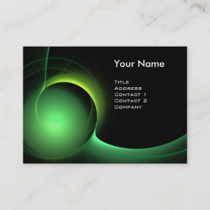 Carte De Visite Vert noir vibrant de MONOGRAMME d'ÉCLIPSE