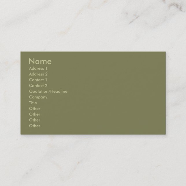 Carte de visite vert olive (Devant)