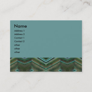 Carte De Visite Vert olive et motif turquoise