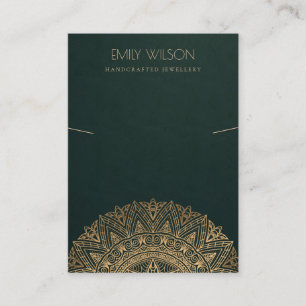 CARTE DE VISITE VERT OR CLASSIQUE ORNATE MANDALA ÉCRAN À COUCHER
