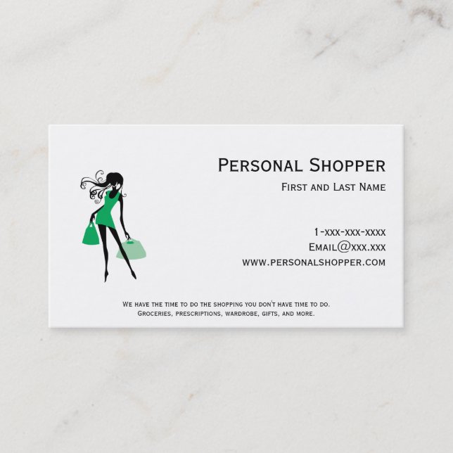 Carte De Visite Vert personnel de client (Devant)