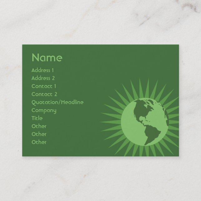 Carte De Visite Vert - potelé (Devant)
