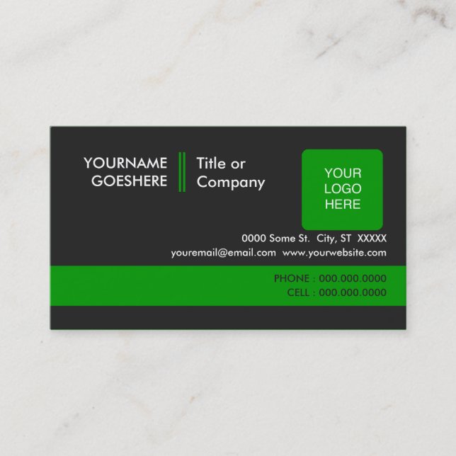 Carte De Visite vert professionnel 2 (Devant)