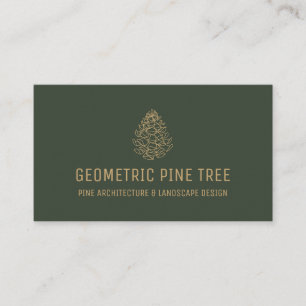 Carte De Visite Vert sauge foncé beige forêt arbre rustique pomme