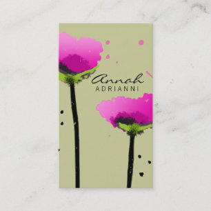 CARTE DE VISITE VERT SAUGE PASSIONNÉ DU PAVOT 311