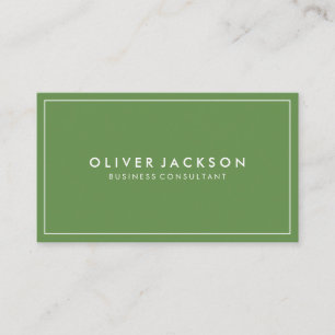 Carte De Visite Vert simple avec bordure blanche minimaliste