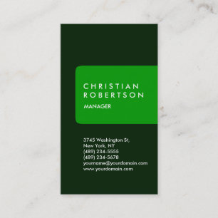 Carte de visite vert standard vertical