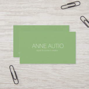 Carte de visite vert terreux simple