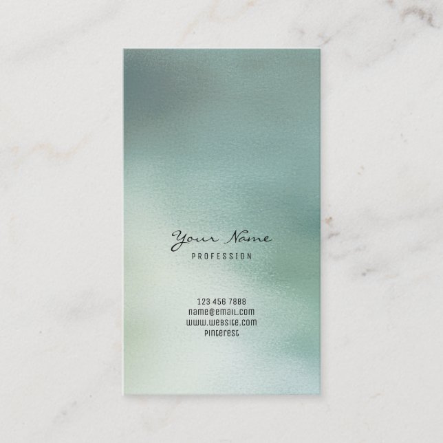 Carte De Visite Vert vert vert Turquoise Cali Tropic Ombre Verre (Devant)