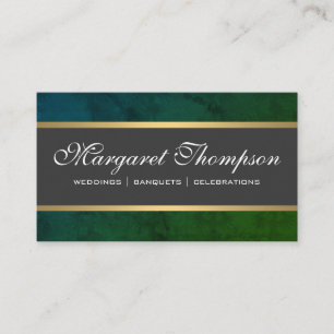 Carte De Visite Verte Texture Motif Gold Trim