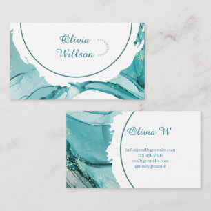Carte de visite verte turquoise