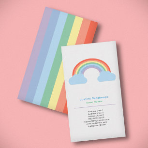 Carte de visite vertical Arc-en-ciel Pastel