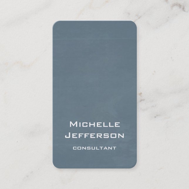 Carte De Visite Vertical Artistic Blue gris couleur élégant tendan (Devant)