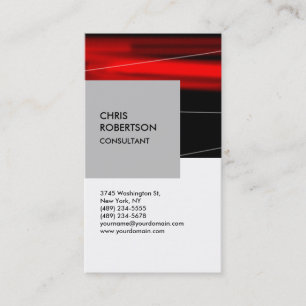 Carte de visite vertical blanc gris argenté rouge 