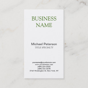 Carte de visite vertical blanc vert professionnel